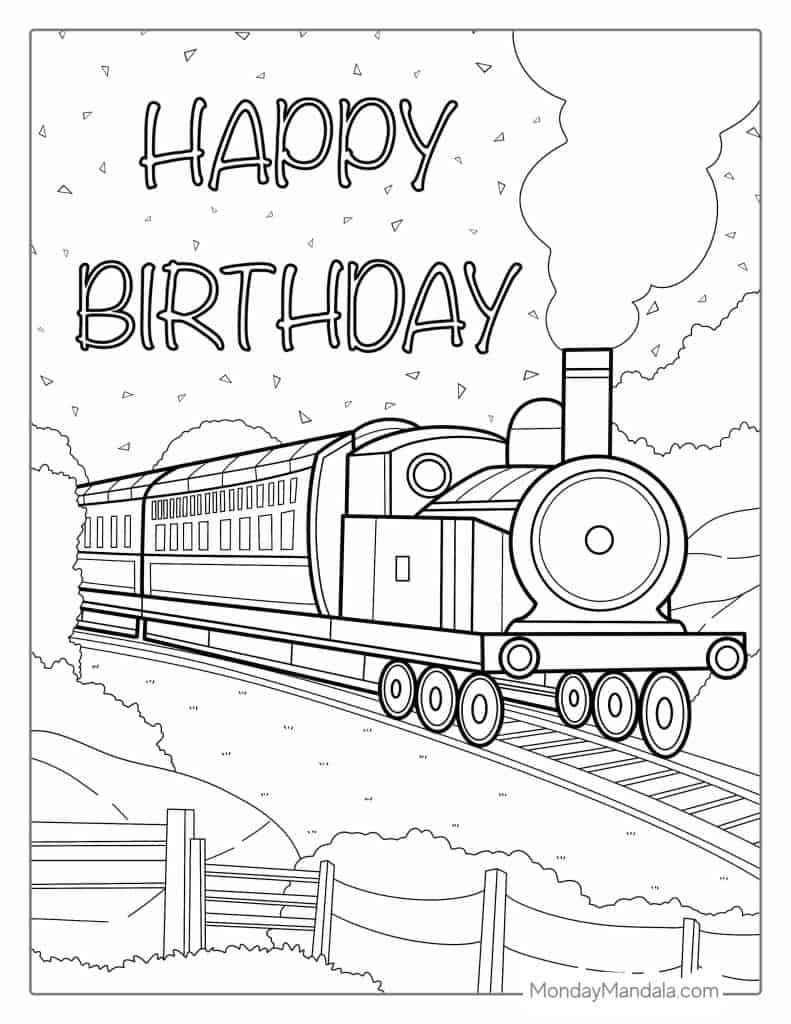 Train Coloring Page (Free PDF Printables) Coloring Nation