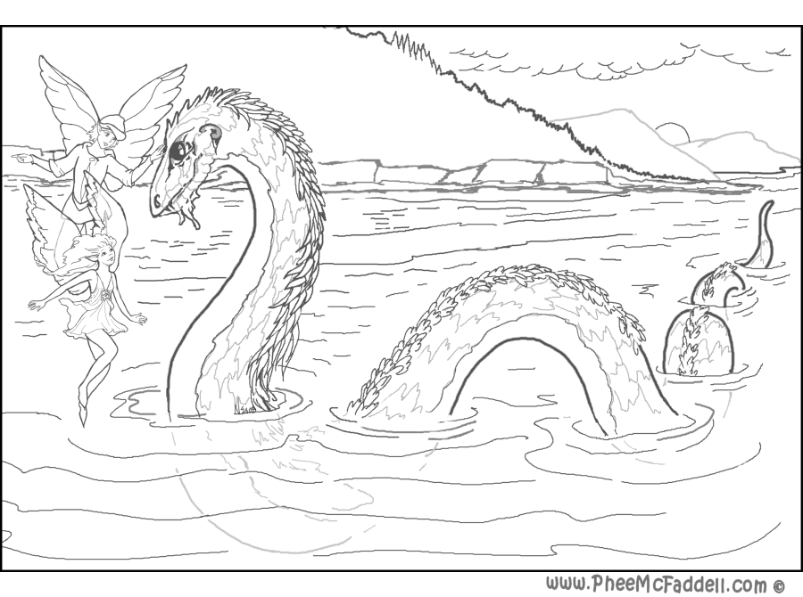 Loch Ness Monster Coloring Pages Coloring Nation
