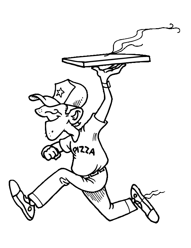 Pizza Delivery Guy Printable Coloring In Pages For Kids Coloring Nation