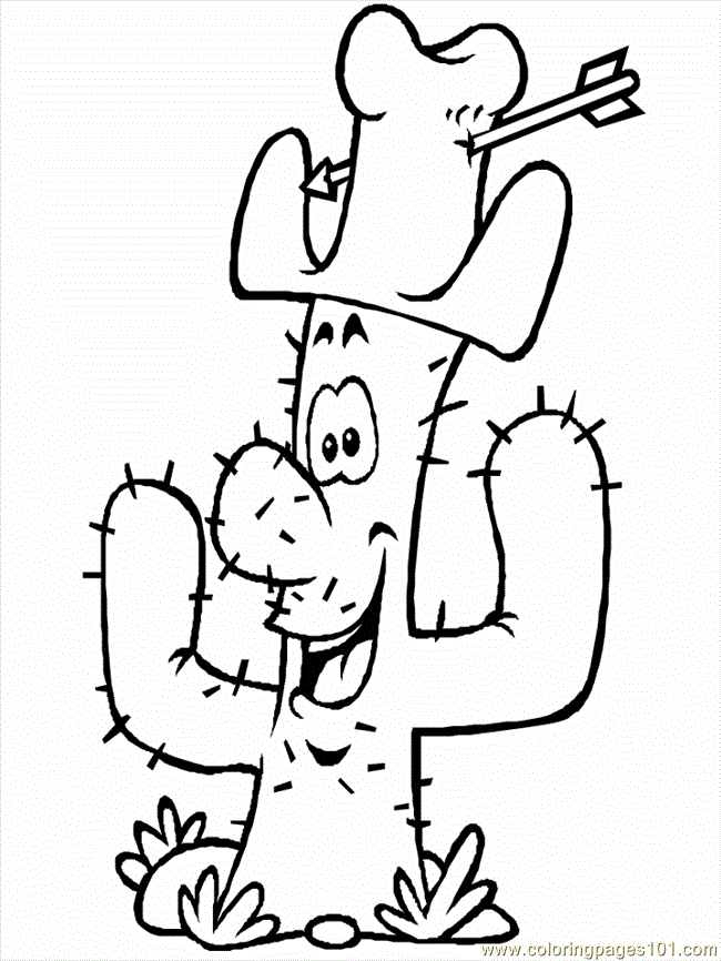 Saguaro Cactus Coloring Page Coloring Nation