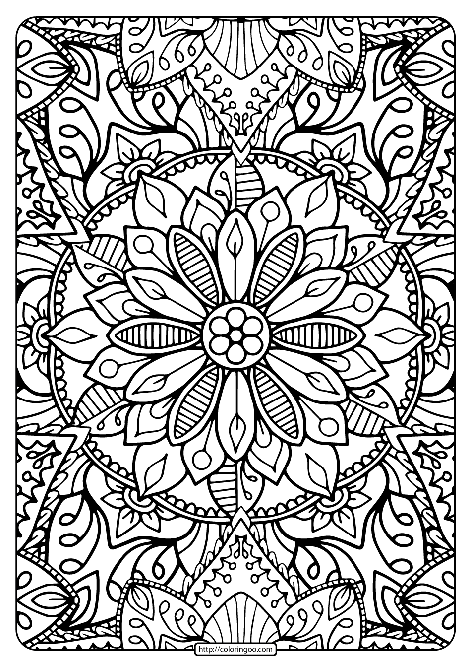 Printable Coloring Book Pages For Adults 006. Pattern Coloring Page