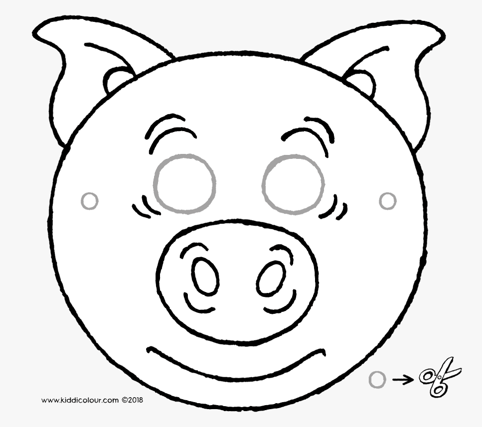 Pig Mask Colouring Page Drawing Picture 01h, HD Png Download