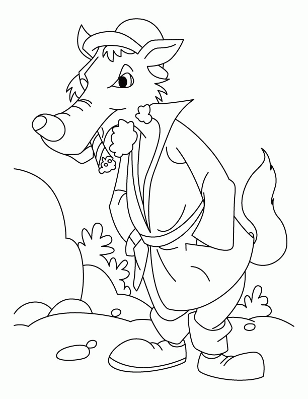 Big Bad Wolf Coloring Page Coloring Nation