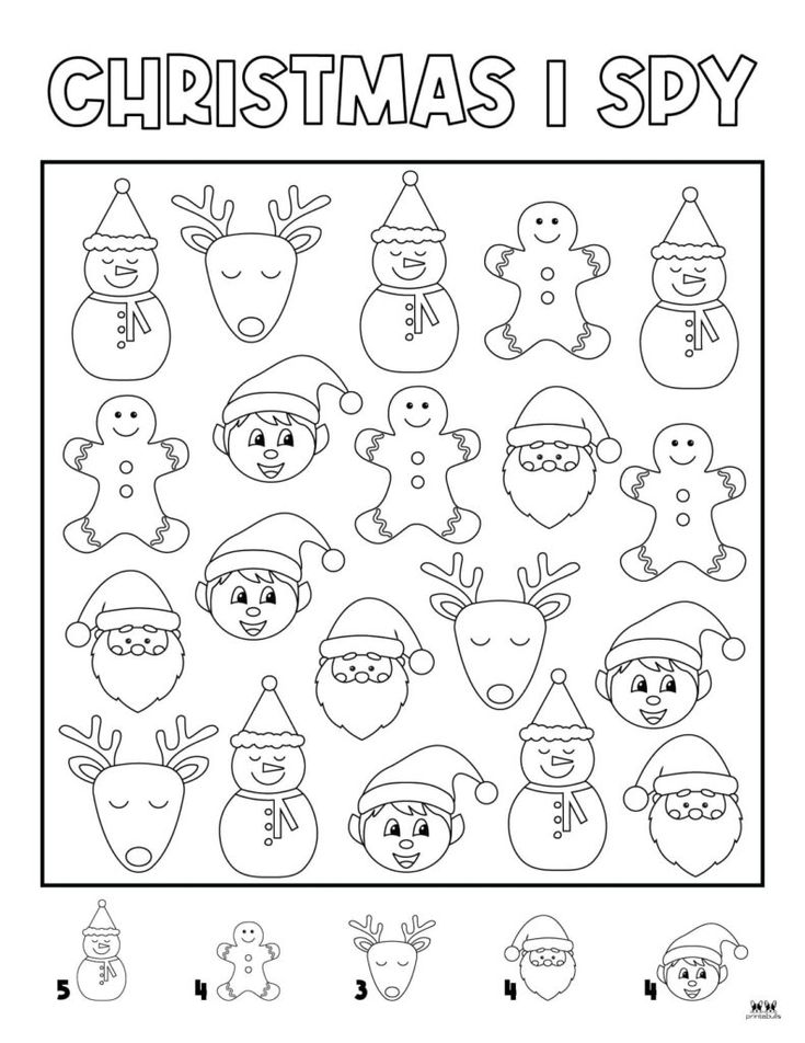 I Spy Christmas Coloring Pages Coloring Nation