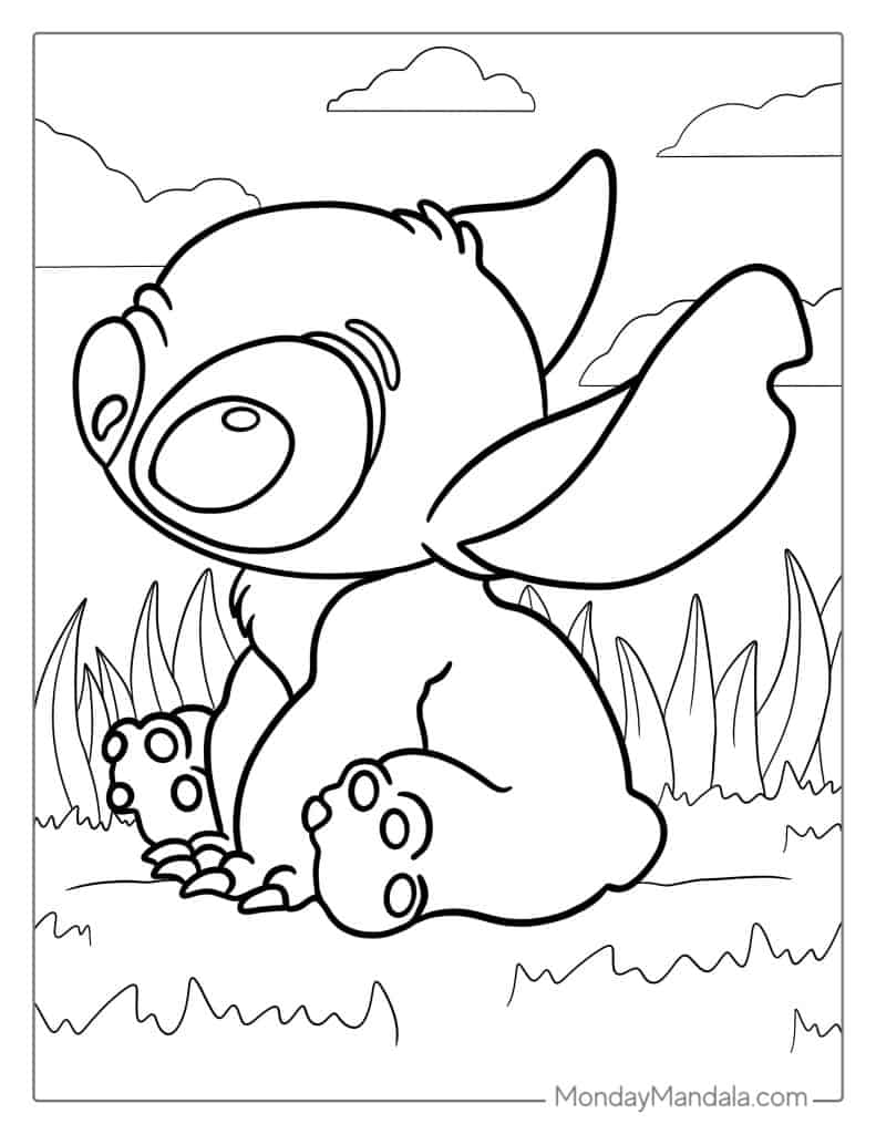 Baby Stitch Coloring Pages Coloring Nation