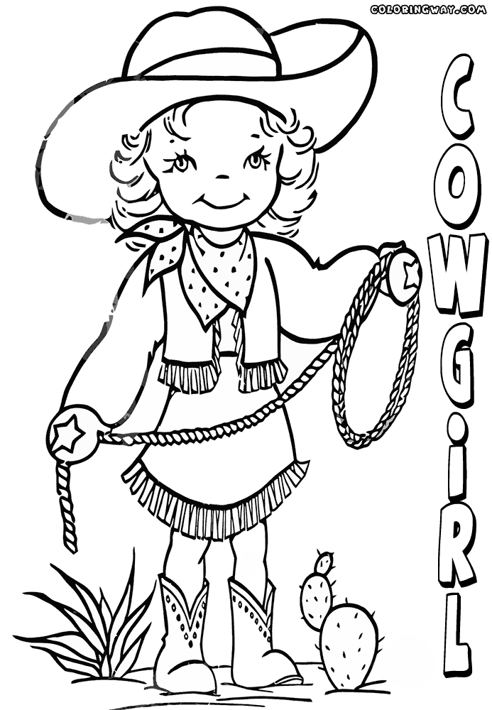 Cowgirl Coloring Page. Coloring Page To Download And Print - Coloring