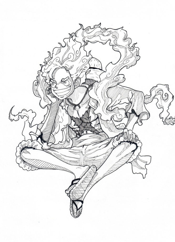 Luffy Gear 5 Coloring Pages Coloring Nation