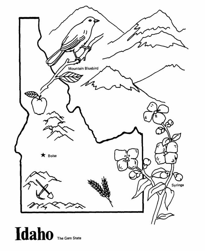 Idaho Coloring Pages Coloring Nation