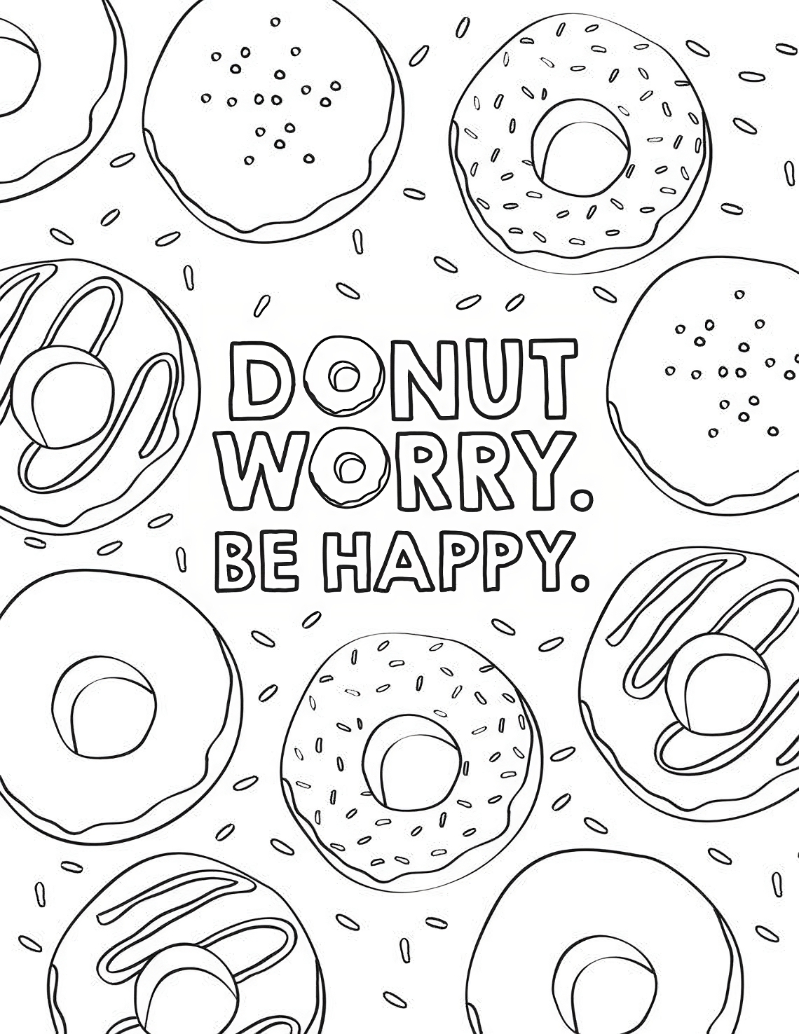 Donut Coloring Pages Coloring Nation
