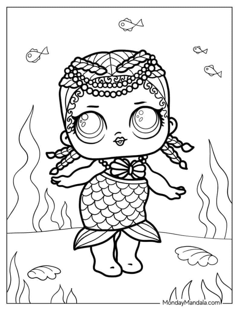 LoL Mermaid Coloring Pages Coloring Nation