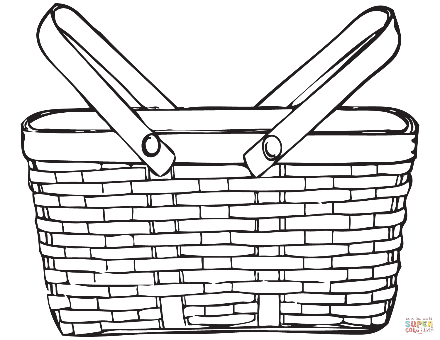 Basket Coloring Page. Free Printable Coloring Page - Coloring Nation