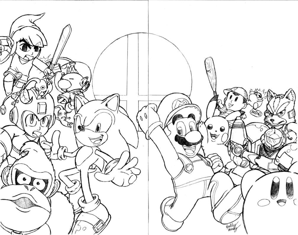 Super Smash Bros Coloring Pages Coloring Nation
