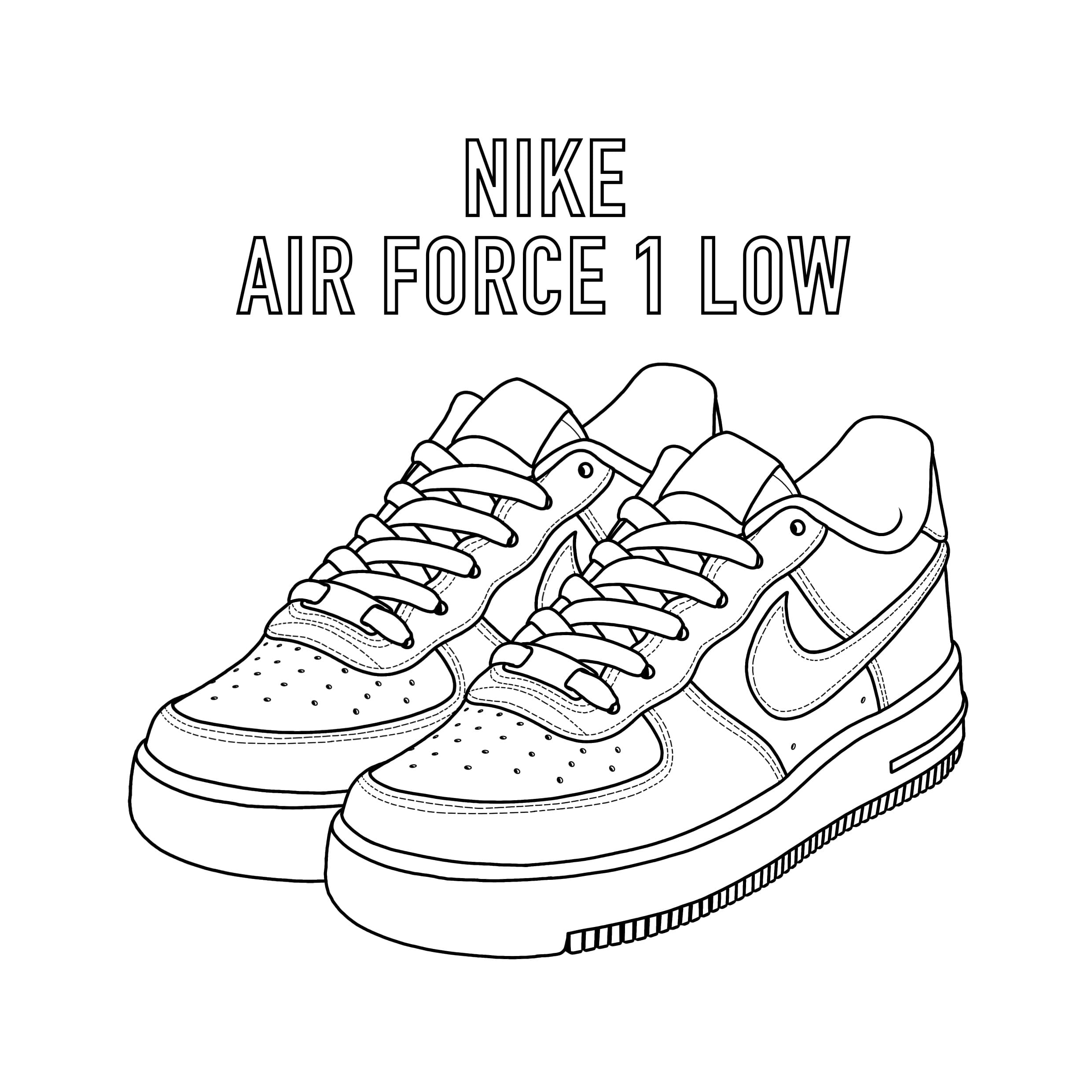 Nike Dunks Coloring Pages Coloring Nation