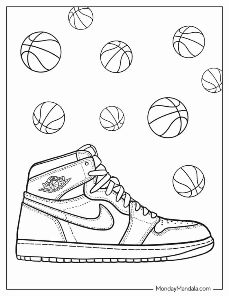Basketball Coloring Page (Free PDF Printables) Coloring Nation