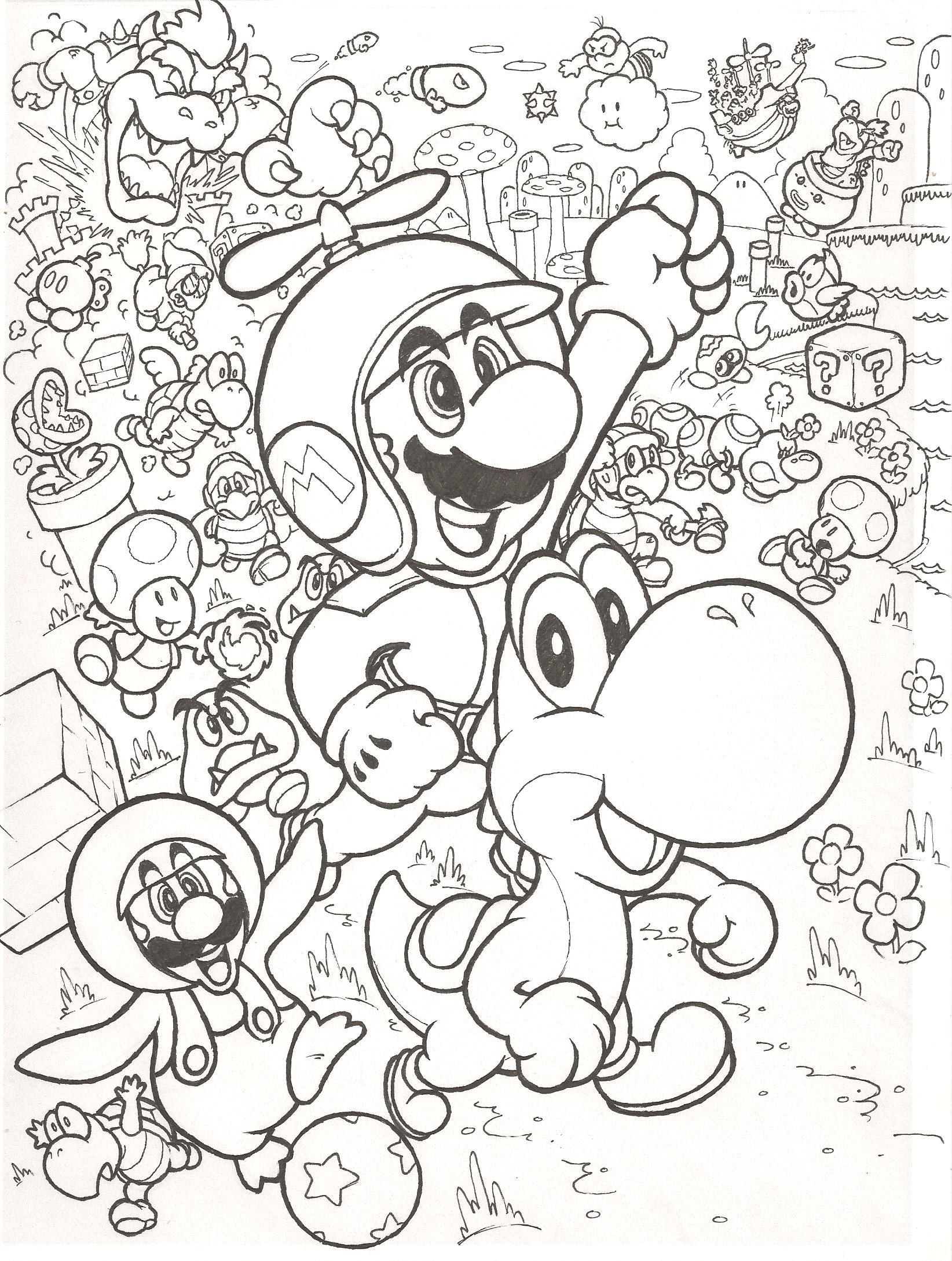 Christmas Mario Coloring Pages Coloring Nation