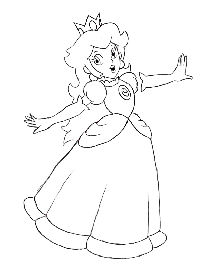 Super Mario Peach Coloring Pages Coloring Nation