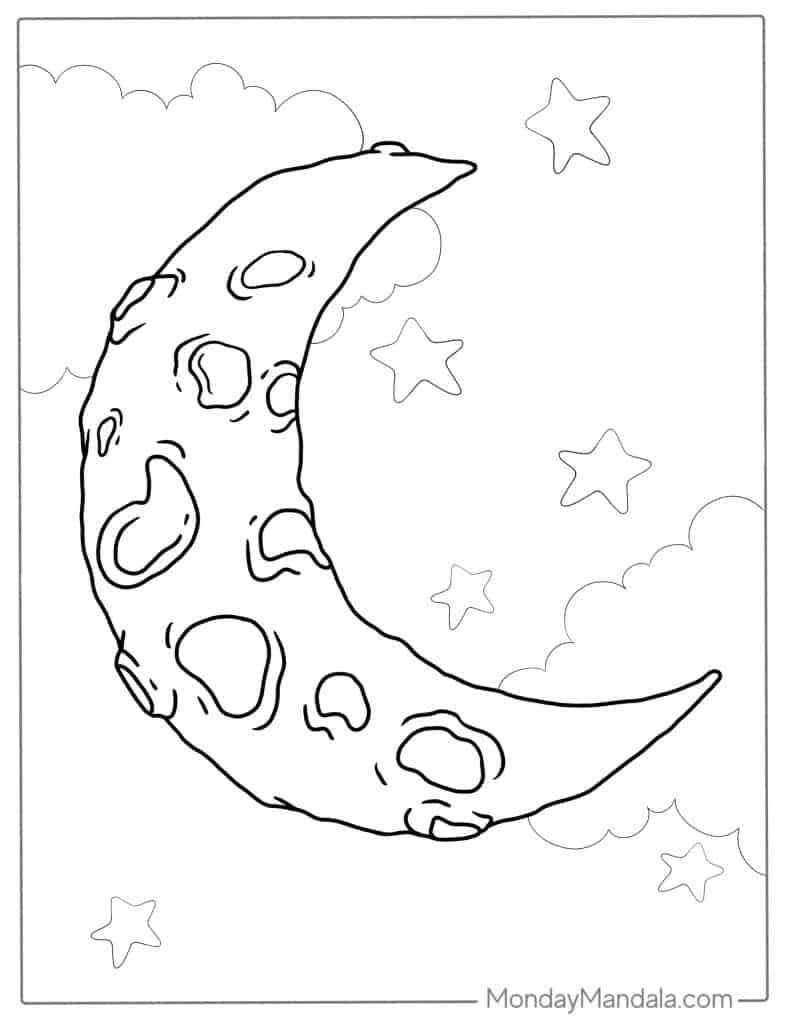 Moon Phases Coloring Pages Coloring Nation