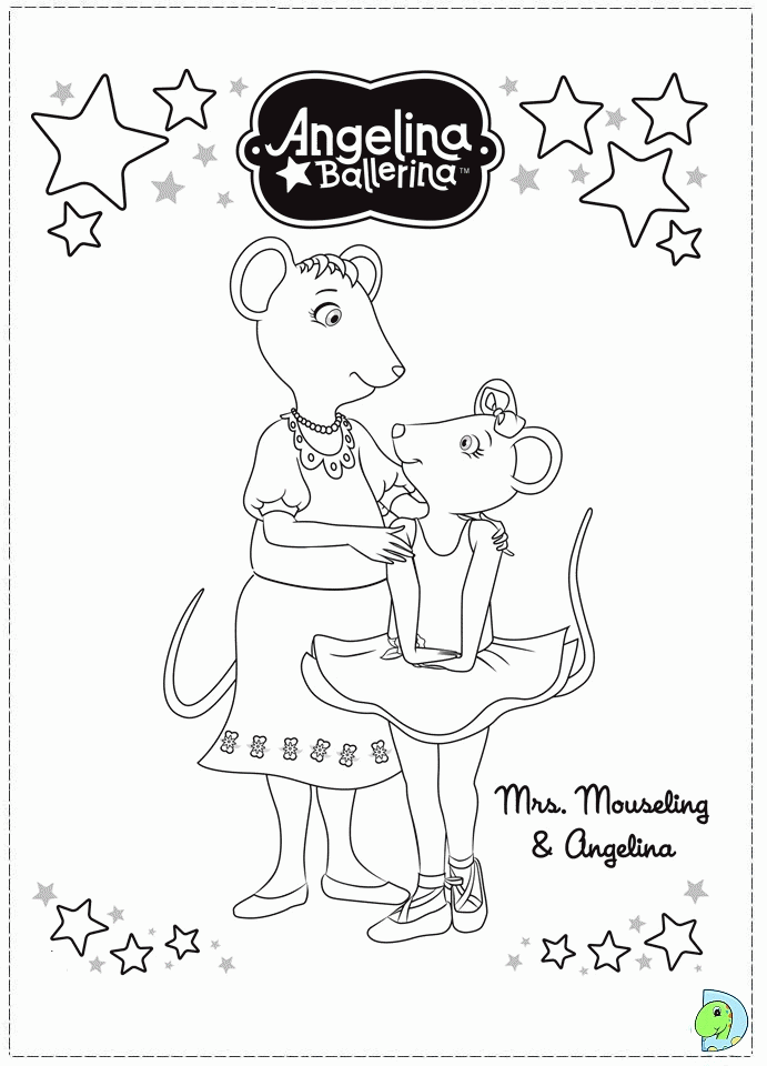 Angelina Ballerina Coloring Page Coloring Nation
