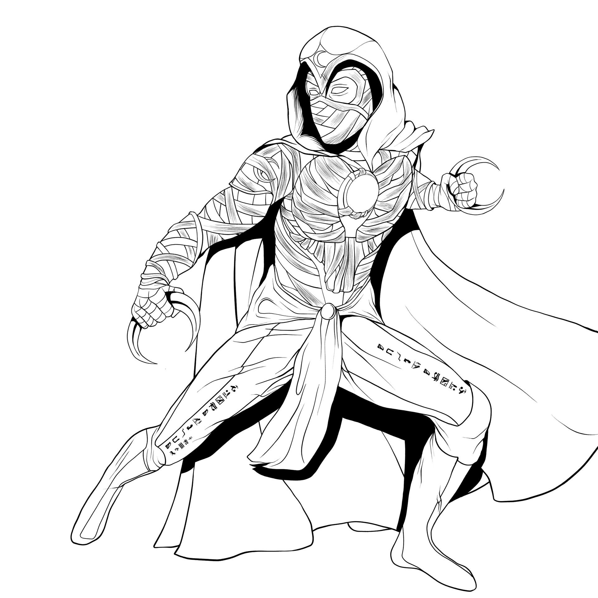 Moon Knight Coloring Pages Coloring Nation