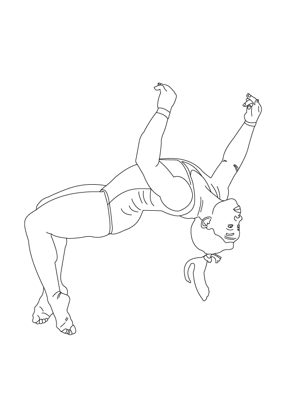 Simone Biles Flipping Coloring Pages