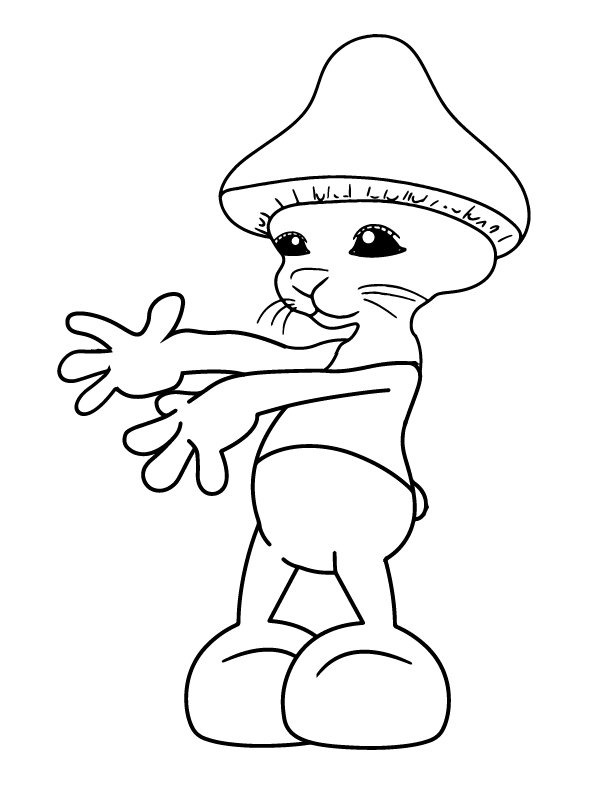 Dancing Smurf Cat Coloring Pages