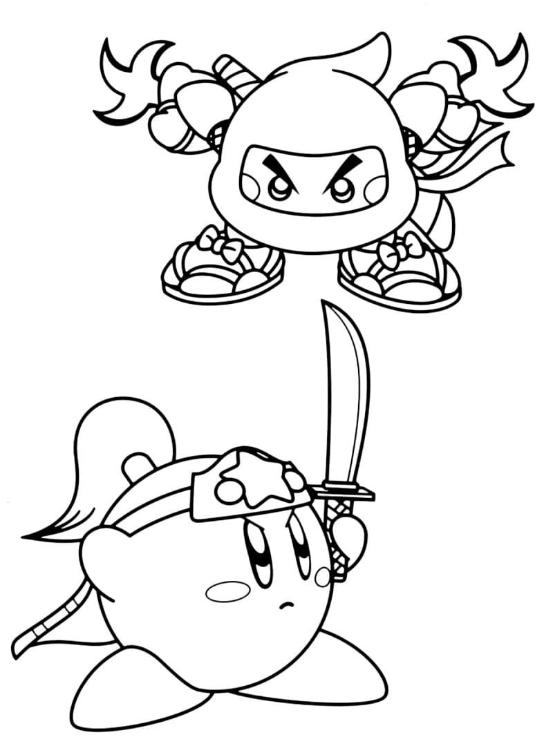 Coloriage kirby ninja télécharger et imprimer gratuit