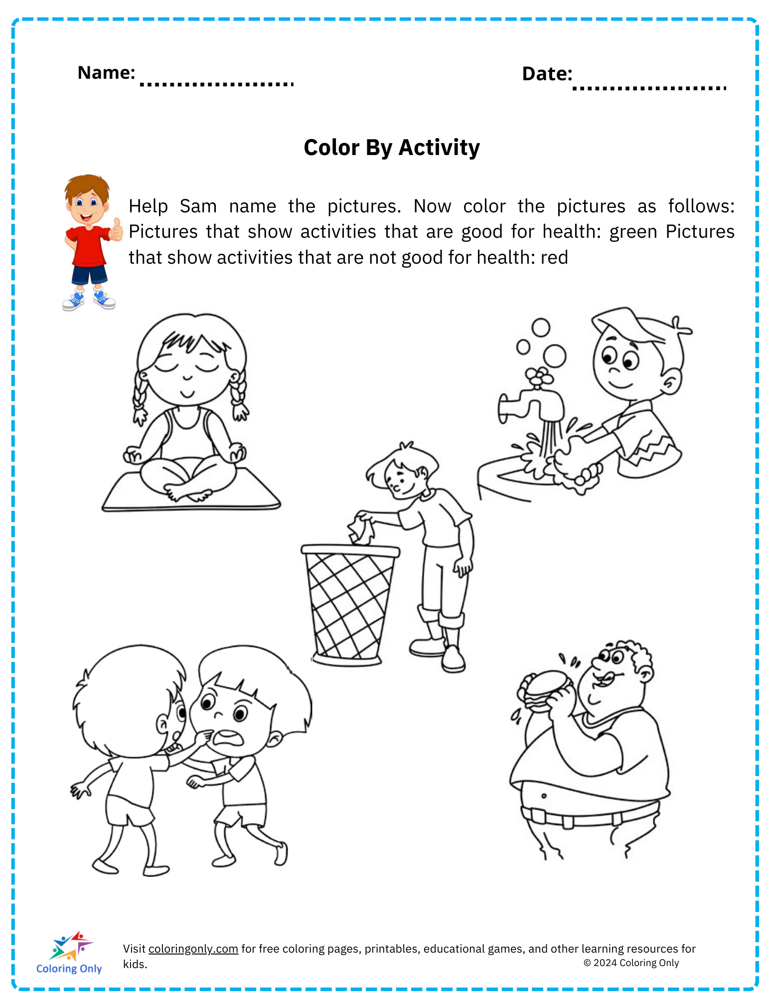 Color And Circle free Printable Worksheet