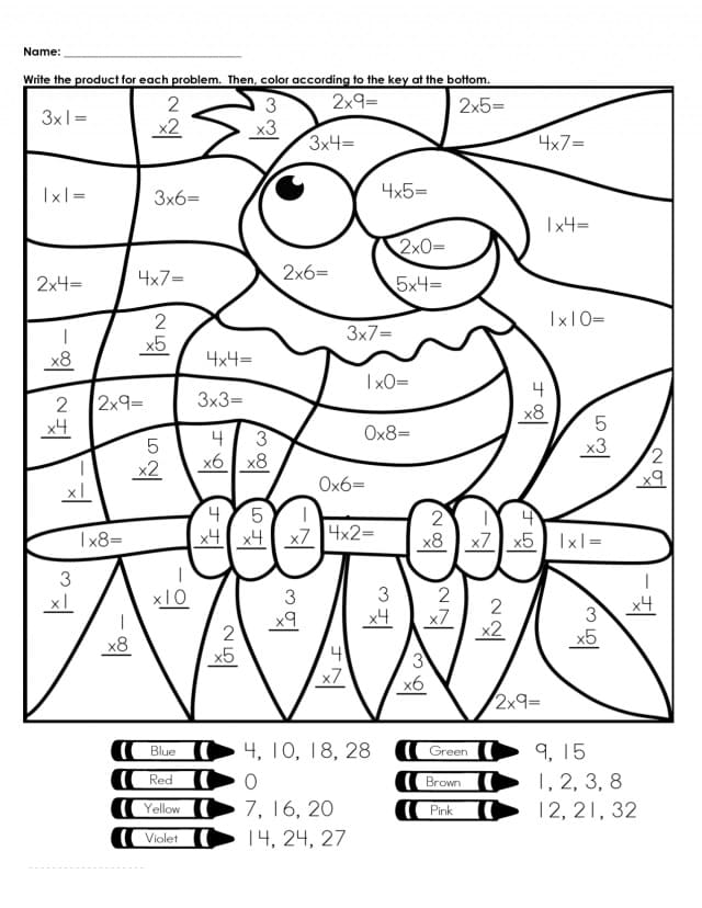 Math Homework Coloring Pages