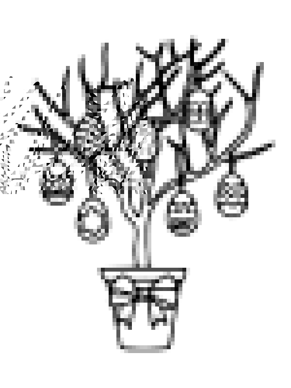 Two Easter Bunnies and Egg Coloring Page Free Printable Coloring