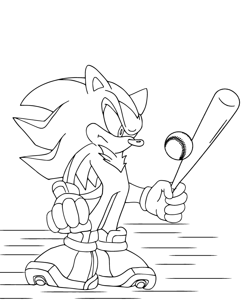 Shadow Sonic in Action Coloring Page