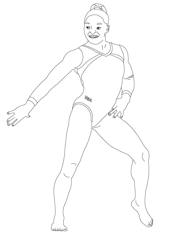 Simone Biles Posing Coloring Page Free Printable Coloring Pages for Kids
