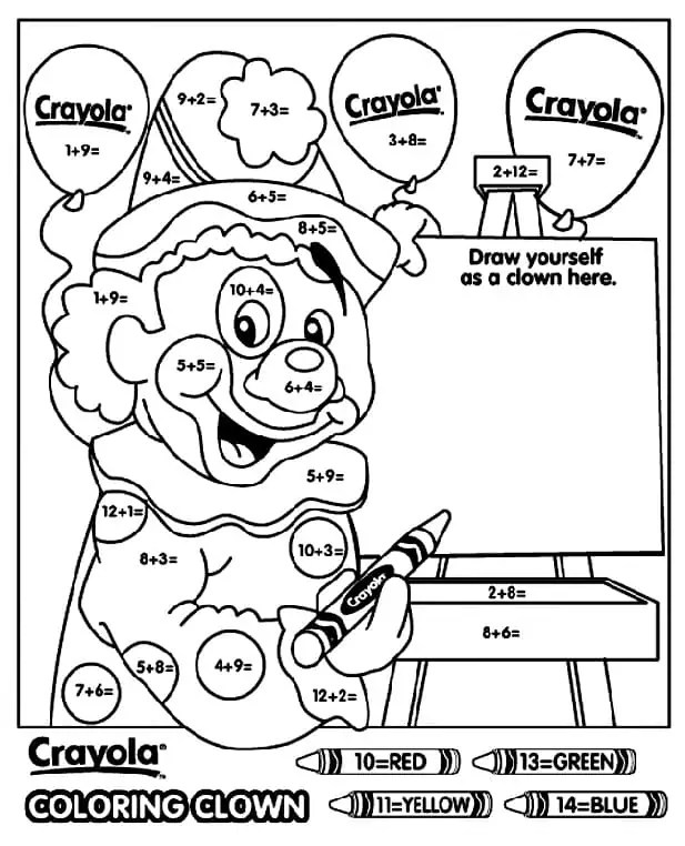 Addition Color by Number Coloring Page