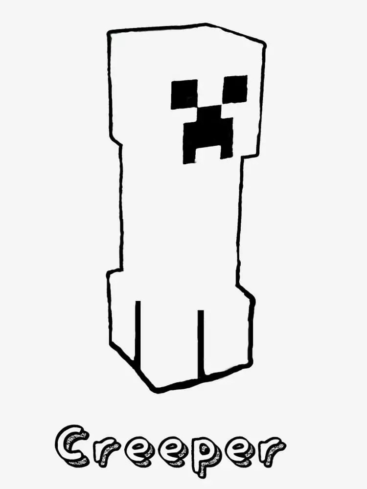 Free Minecraft Creeper Coloring Page Free Printable Coloring Pages for Kids