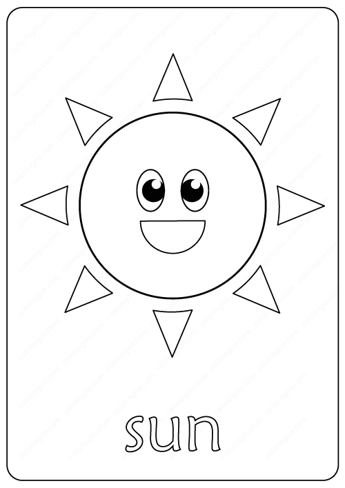 Printable Sun Coloring Page Book PDF