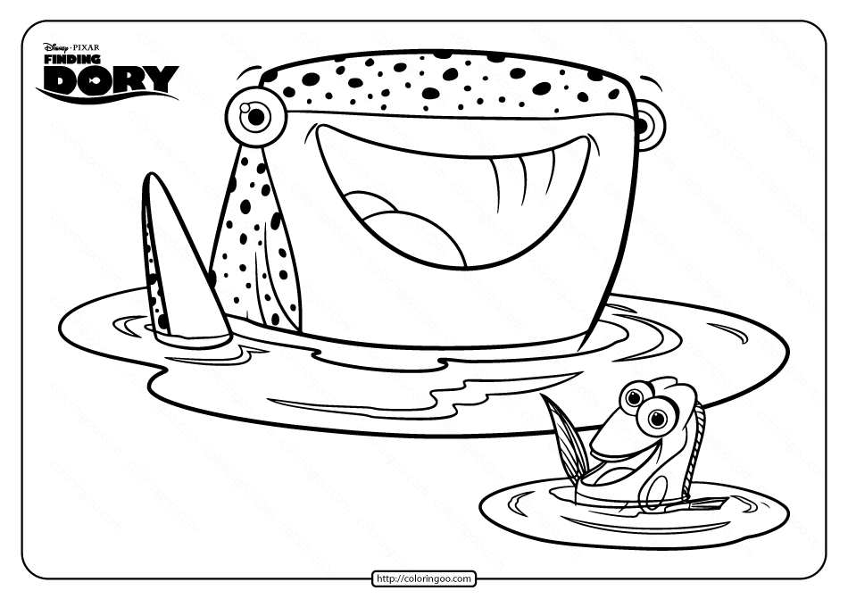 Destiny From Finding Dory Coloring Pages Sketch Coloring Page