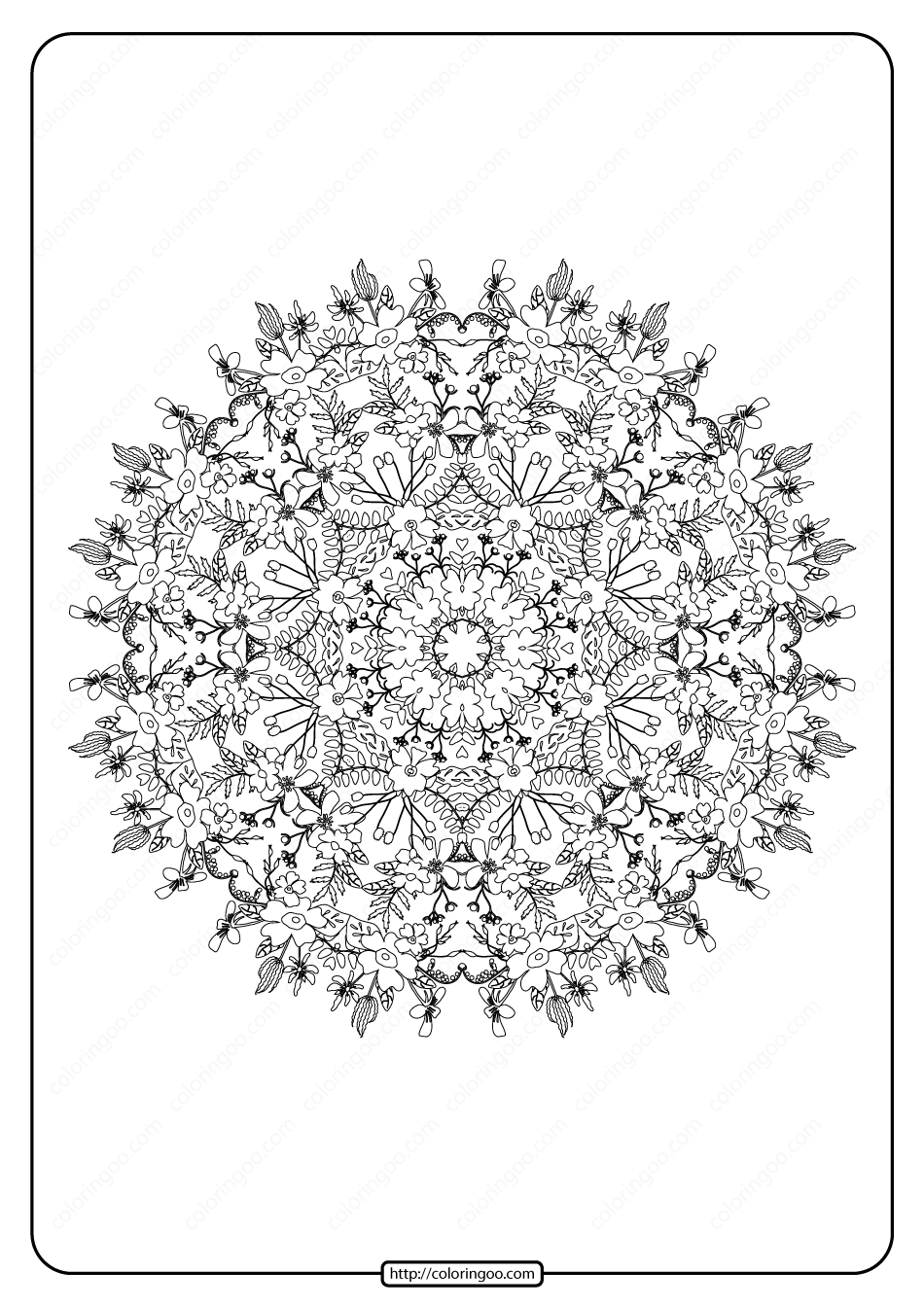 Free Printable Mandala Pattern Coloring Page 47