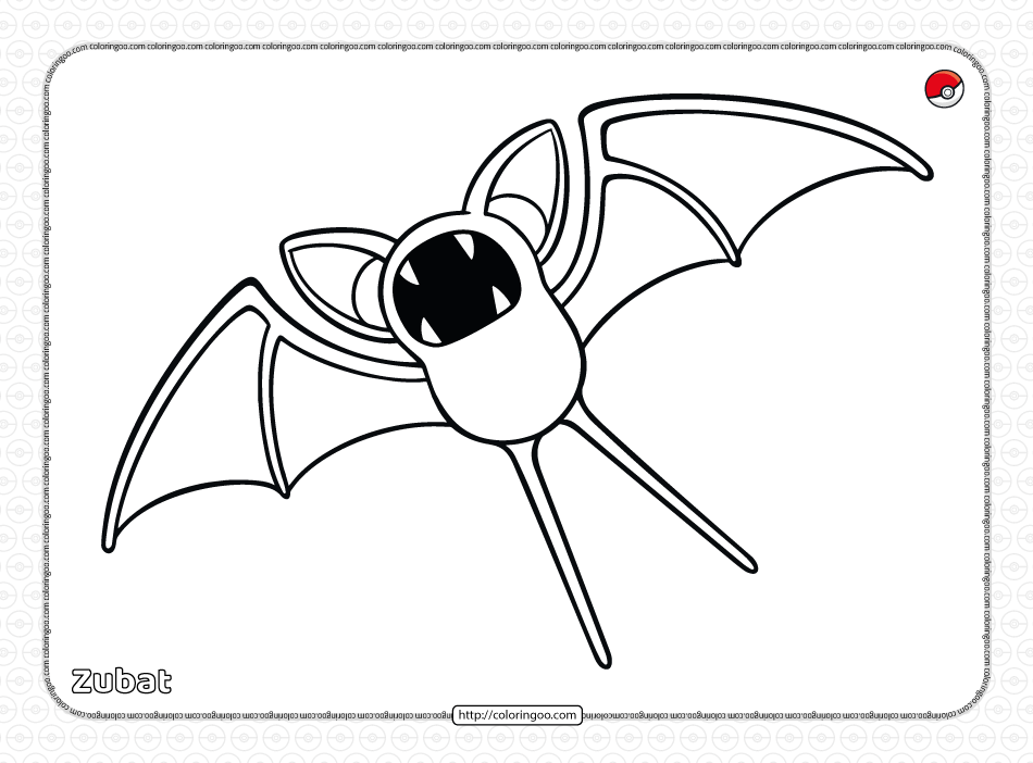 Pokemon Zubat Coloring Pages