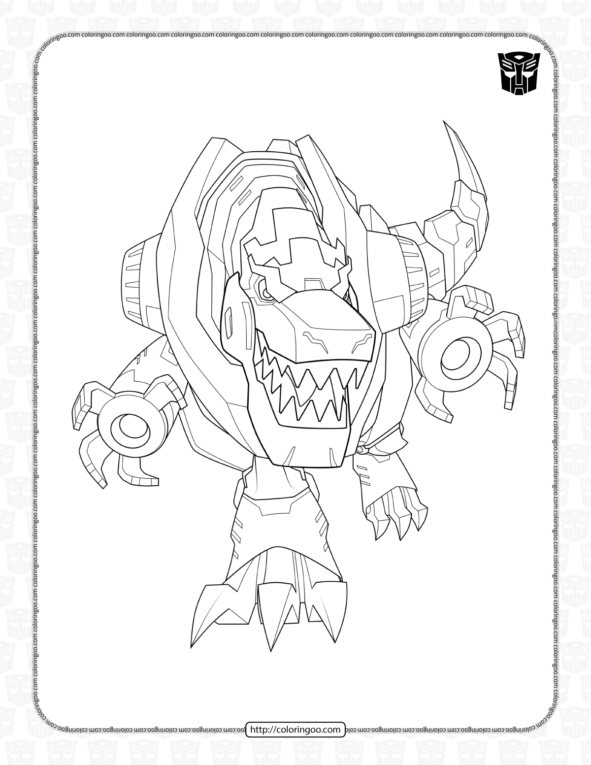 Transformers Coloring Pages Grimlock