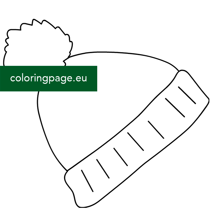 Wool hat with pom pom Coloring Page
