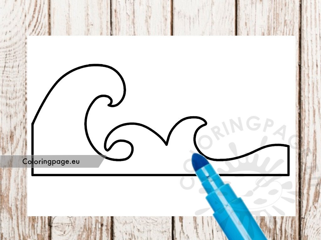 Free Ocean Wave template | Coloring Page