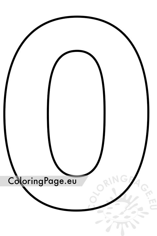Number 0 template pdf | Coloring Page