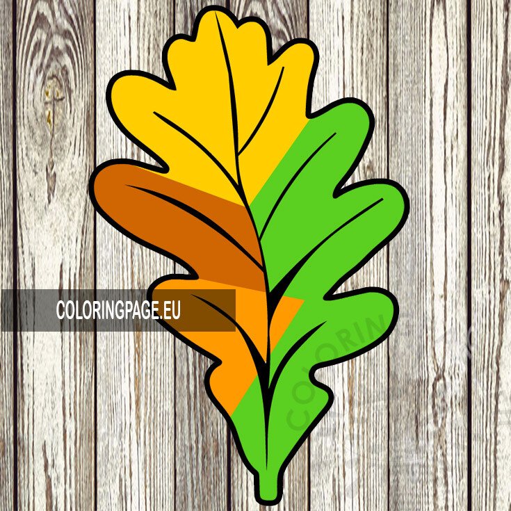 Oak leaf abstract printable Coloring Page
