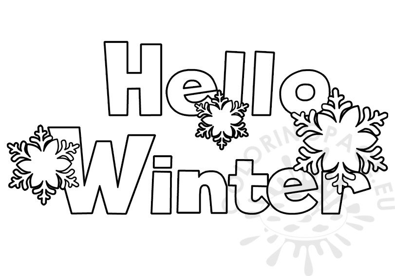 Hello winter Coloring Page
