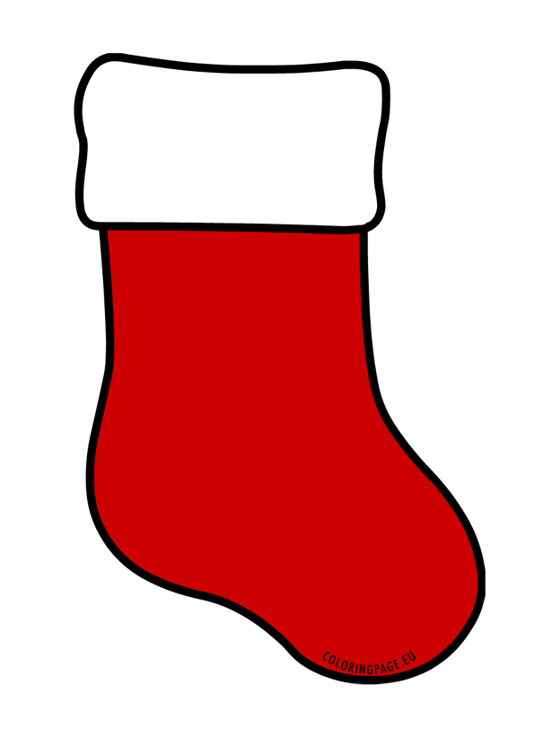 Red and white Christmas stocking | Coloring Page