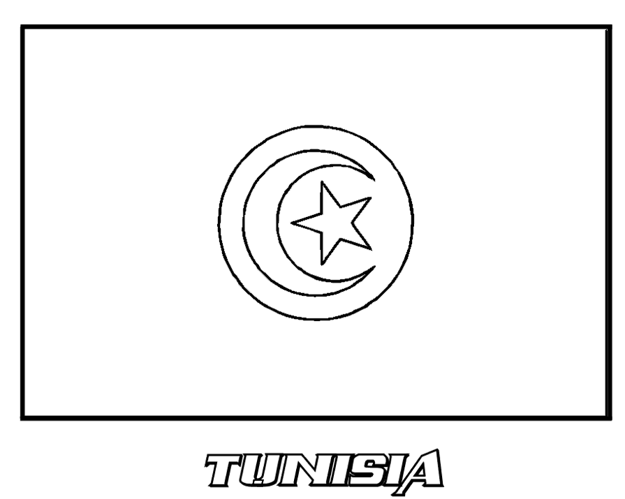 Printable tunisiaflagcoloringpage