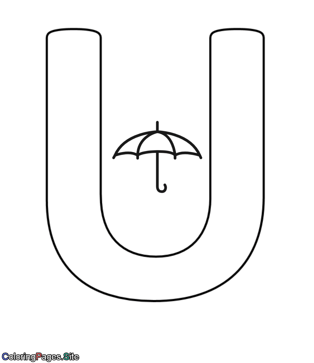 U letter online coloring page - drawing for kids