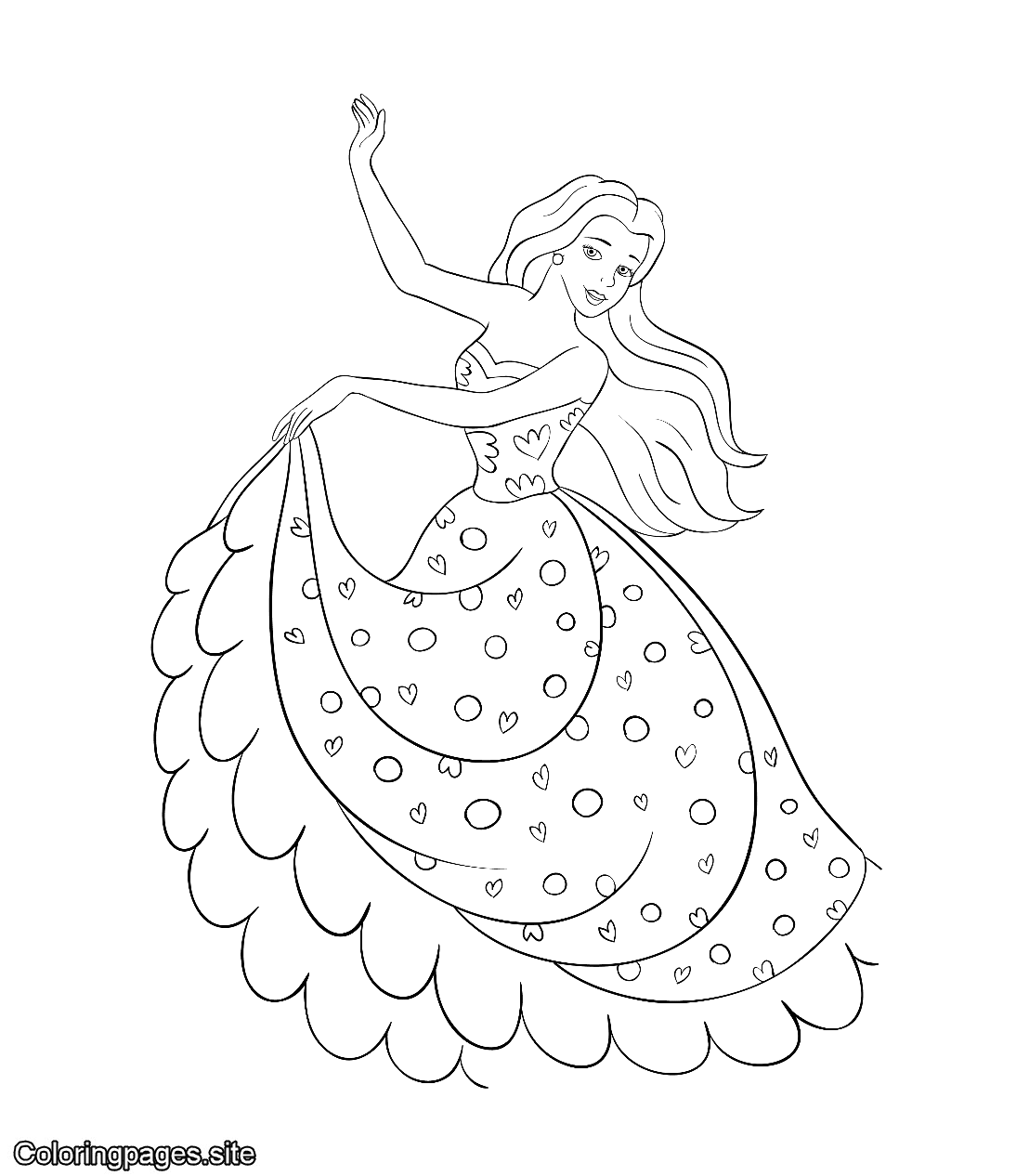 Dancing princess coloring page