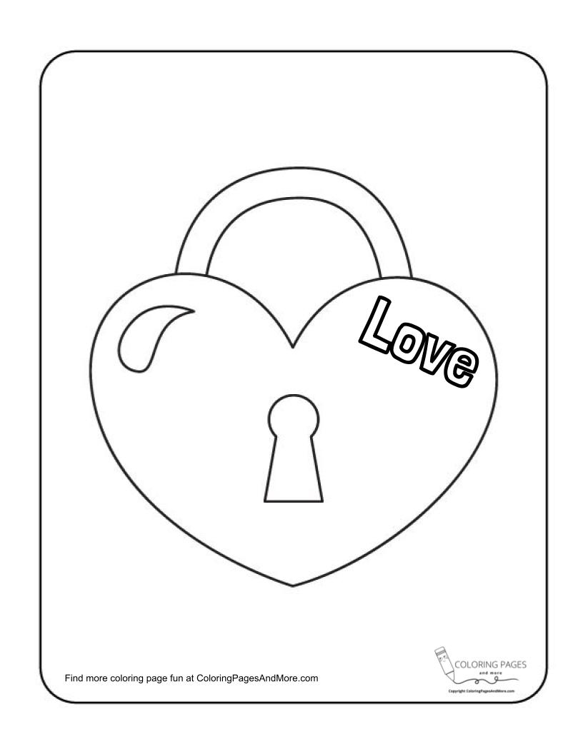 Heart Lock Coloring Page Coloring Pages and More