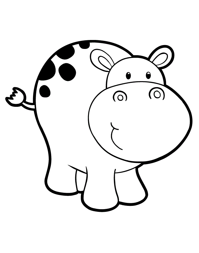 Cute Baby Elephant In Summer Coloring Pages Cute Animal Coloring