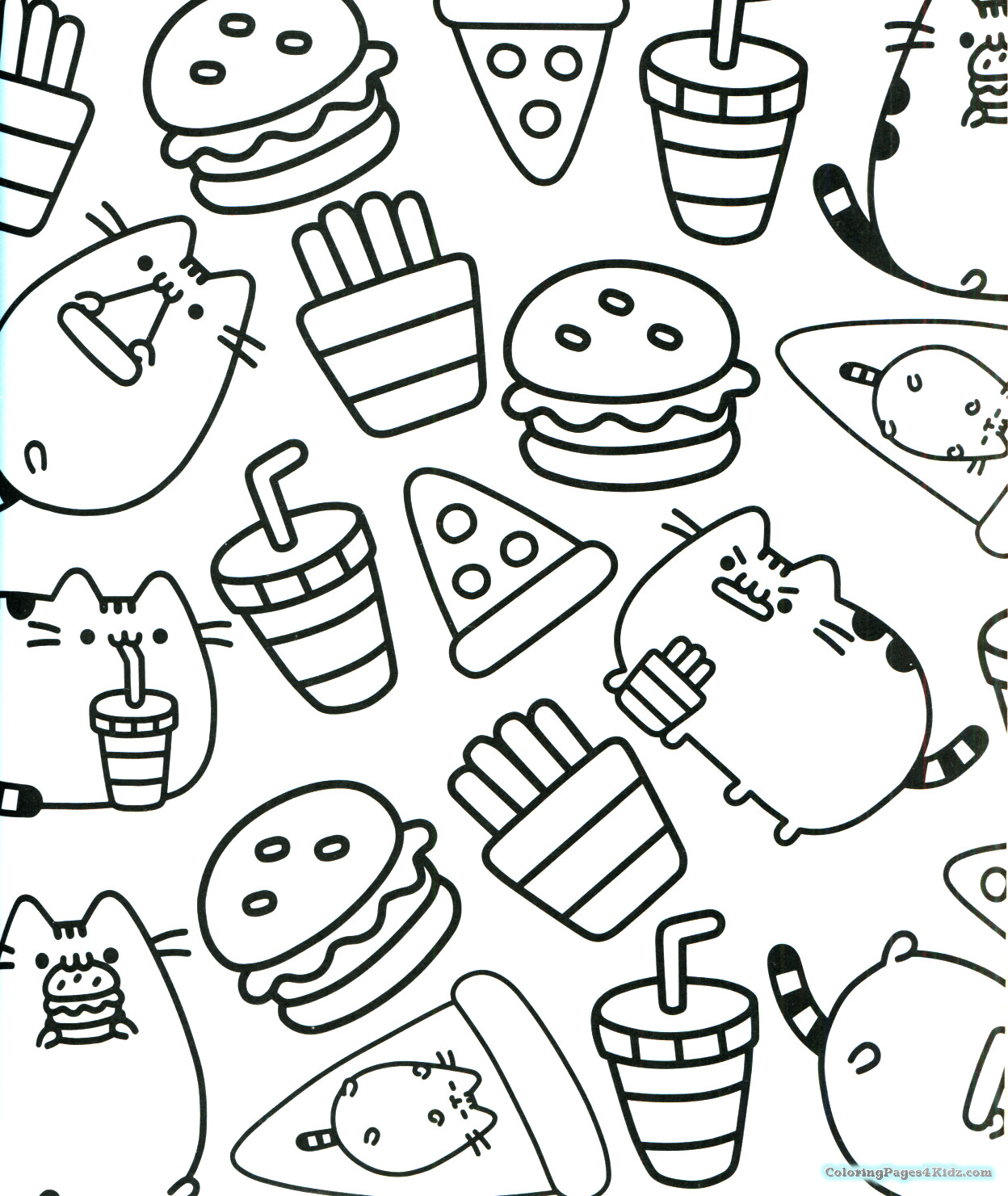Pusheen With Ice Cream Coloring Pages Pusheen Coloring Pages